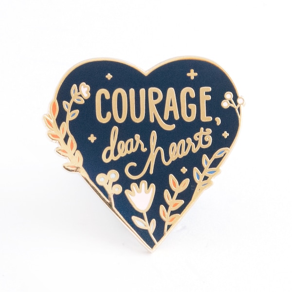Courage Enamel Enamel Pin | Narnia Pin - Lapel Pin - Enamel pins, narnia, aslan quote, inspirational