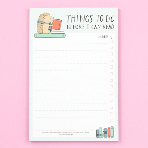 Hedgehog To Do List Coworker Gift Office Supplies Gift For Friend Book Lover Gift Book Notepad Hedgehog Gift - 