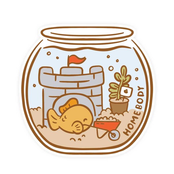 Homebody Goldfish Sticker