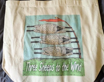 3 Sheeps To The Wind Canvas Tasche - Strickprojekt-Tasche