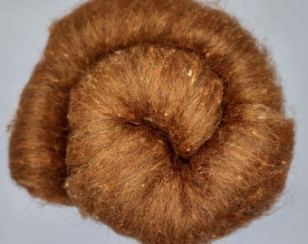 Burl Romeldale Wool Roving With Tussah Silk