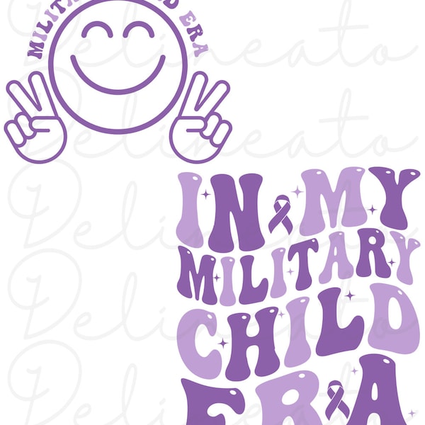 In My Military Child Era Png, Military Child Era Png, Military Child Gift, Purple Up Png, Purple Ribbon, Army Family Png, Army Kid Gift