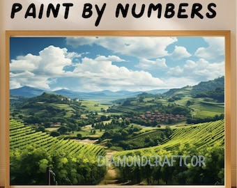 Paint by Numbers Kit for Adults, Lush Green Vineyard, Realism Art, Acrylic Art Kit, DIY Painting, Handmade Home Wall Art Decor, Gift Ideas