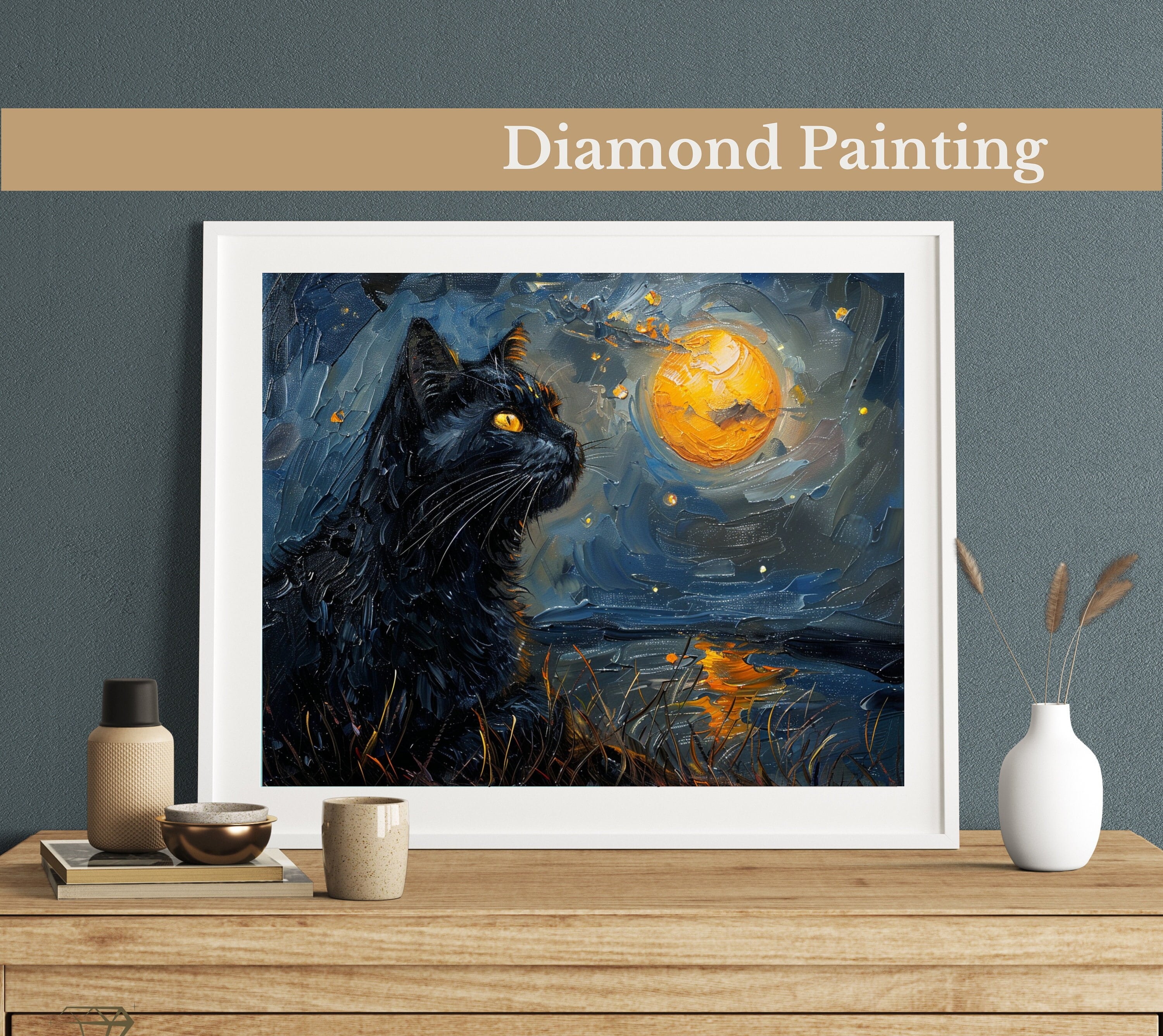 Kit Diamond Painting 5D Con Strass - Luna Viola 30x40 Cm - Per Adulti E Bambini - Foto 10