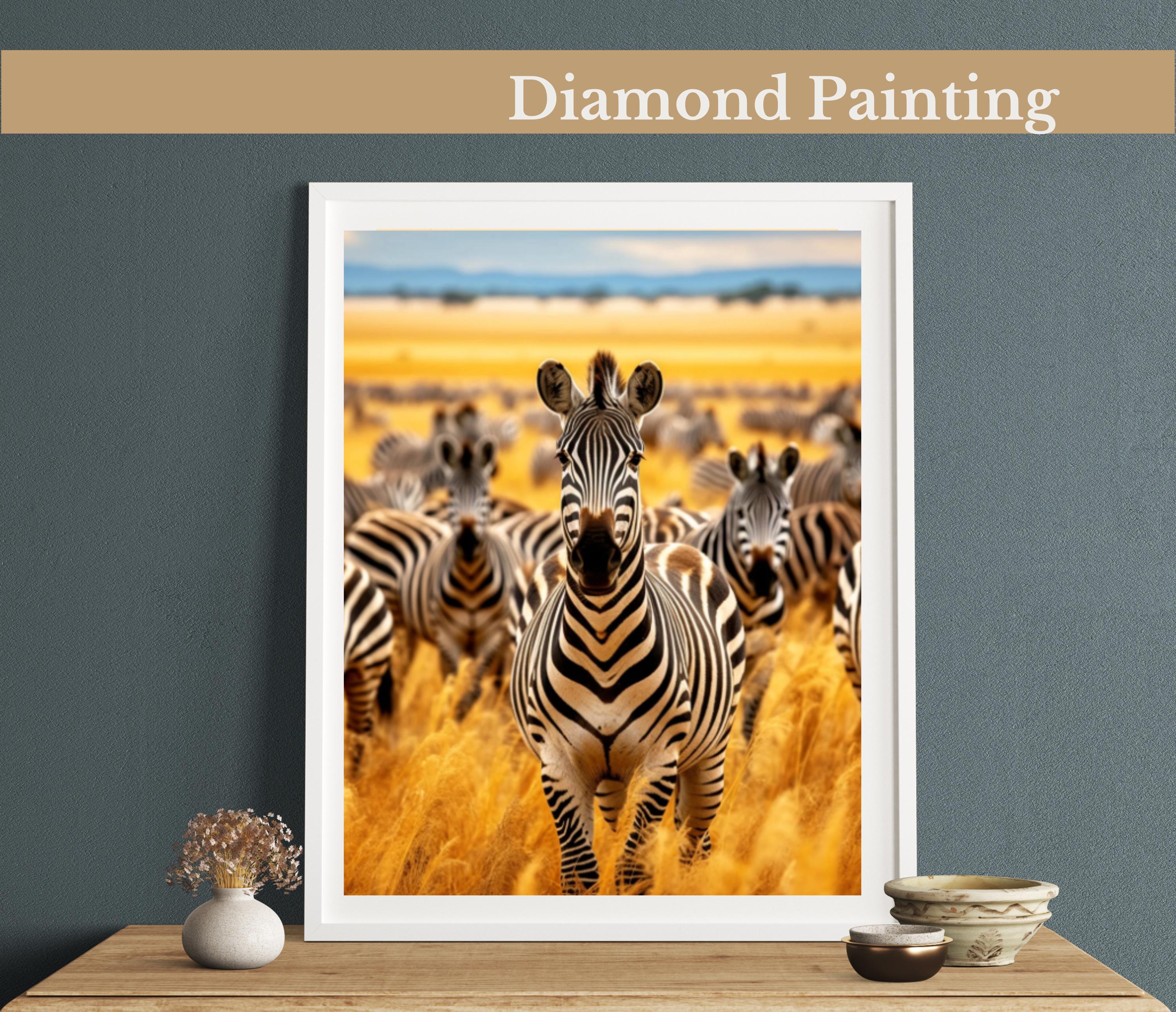 Zebra Diamond Painting Kit, Gem Art Kits for Adults and Kids, Diy