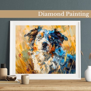 Colorful Canine Diamond Painting Kit,Gem Art Kits For Adults And Kids, Diy Rhinestones Art Diamond Painting Art, Home Wall Decor