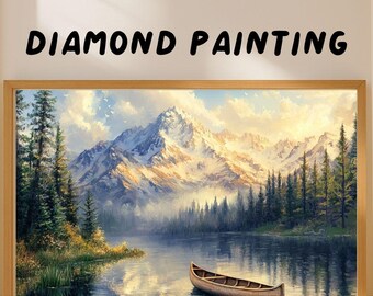 Mountain Reflection Diamond Painting Kit: Serene DIY Gem Art