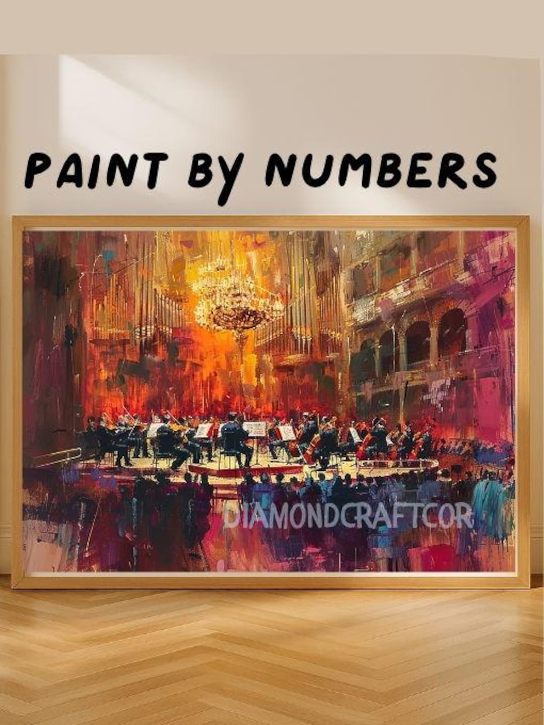 Orchestra Paint by Numbers Kit for Adults, Classical Music Concert