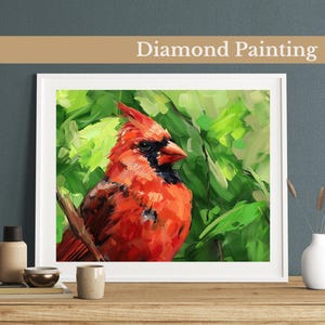 Vibrant Cardinal Diamond Painting Kit,Gem Art Kits For Adults And Kids, Diy Rhinestones Art Diamond Painting Art, Home Wall Decor