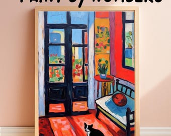 Matisse Cat Art Print: Colorful Expressionist Home Decor