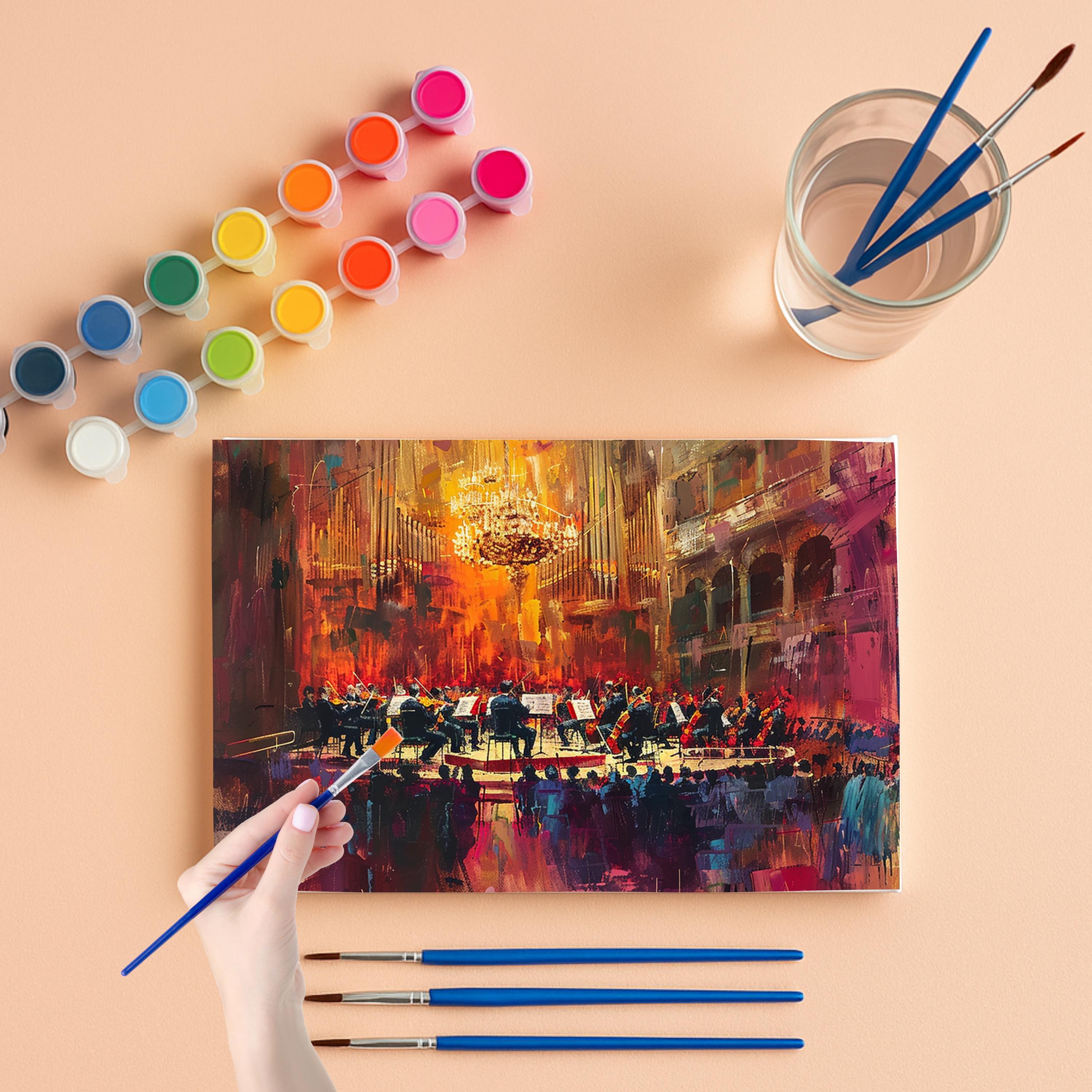 Orchestra Paint by Numbers Kit for Adults, Classical Music Concert