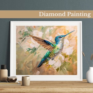Hummingbird Bliss Diamond Painting Kit,Gem Art Kits For Adults And Kids, Diy Rhinestones Art Diamond Painting Art, Home Wall Decor
