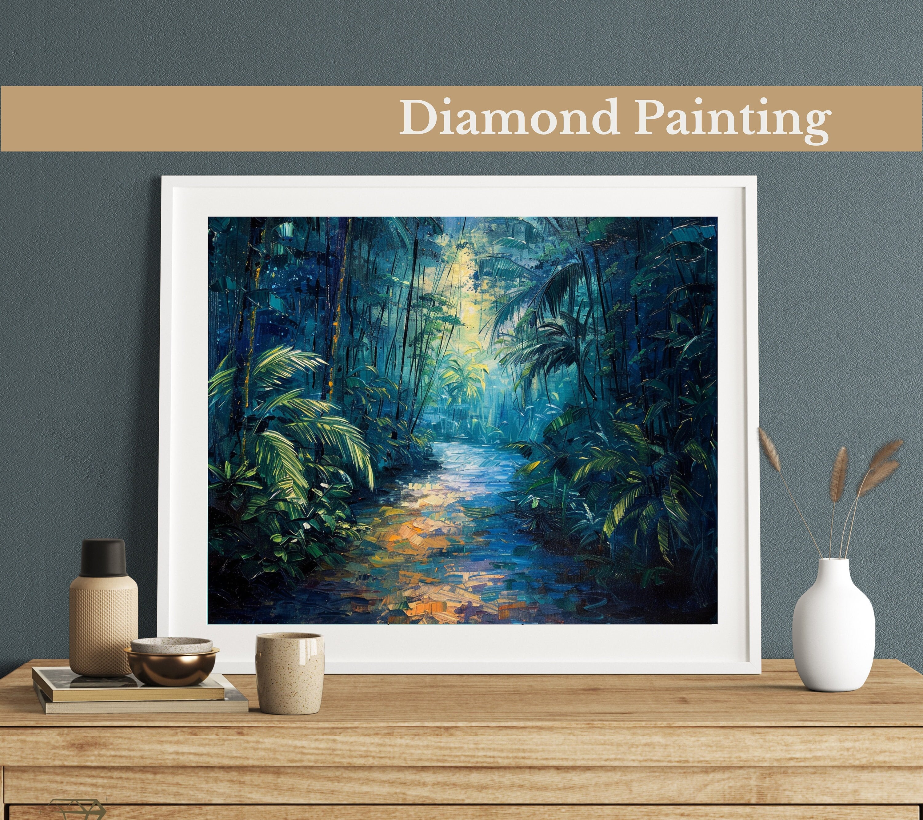 Kit Diamond Painting Van Gogh - Notte Stellata 40x50cm, Diamanti 5D Rotondi