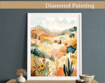 Zestaw do malowania diamentami Enchanted Meadow, zestawy do malowania klejnotami dla dorosłych i dzieci, malowanie diamentami DIY ze strasami, dekoracja ścienna domu