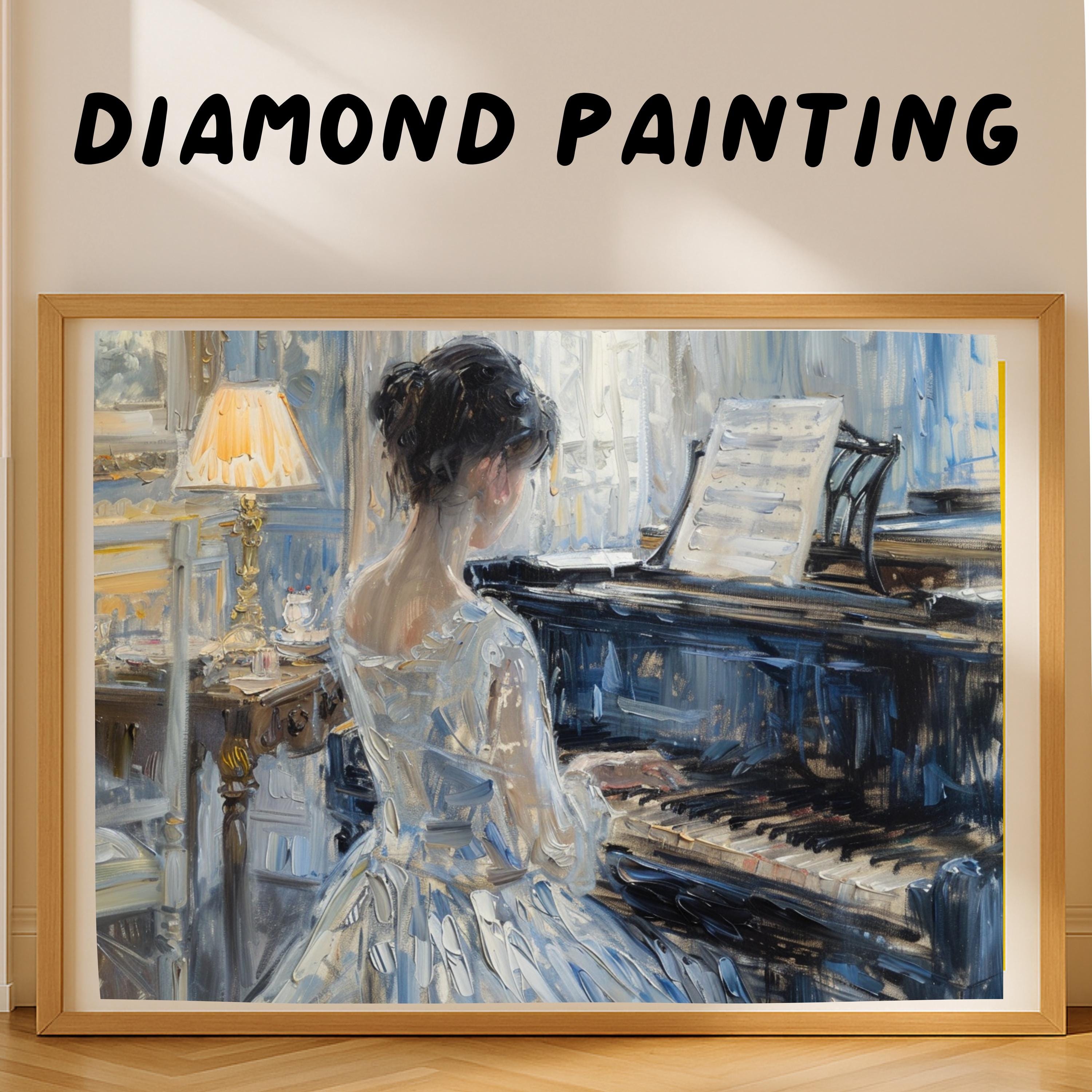 Lady at Piano Painting - Etsy