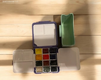 Portable Travel Watercolor Painting Box | Compact Art Supplies Organizer with Palette & Compartments | Ideal Gift for Artists