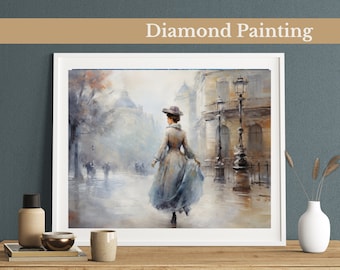Victorian Elegance Diamond Painting Kit, Monet Style, DIY Art for Home Decor, Gem Art For Adults & Kids, Handmade Home Wall Art Decor