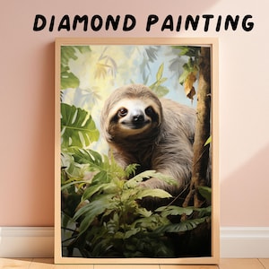 Sloth Diamond Painting Kit: Tropical Rainforest DIY Art