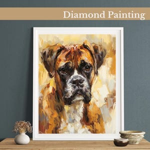 Kit de pintura de diamante Majestic Boxer, kits de arte de joias para adultos e crianças, arte de pintura de diamante DIY com strass, decoração de parede para casa