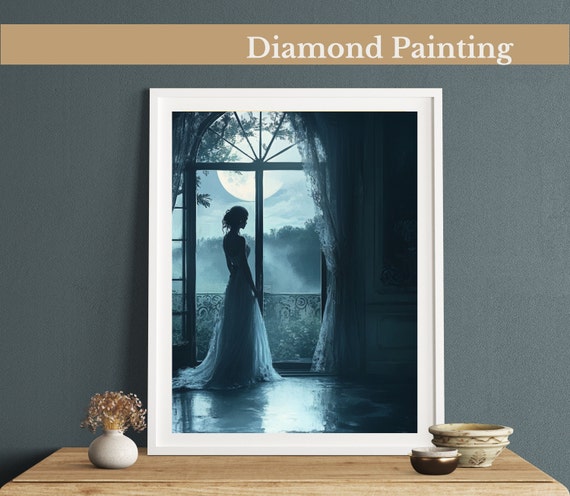 Kit Diamond Painting 5D Con Strass - Luna Viola 30x40 Cm - Per Adulti E Bambini - Foto 7