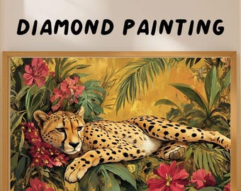 Cheetah Diamond Painting Kit: Jungle Majesty DIY Gem Art