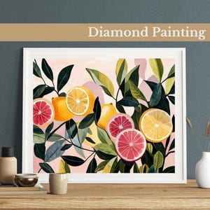 Pintura Diamante: Fatia Cítrica Serenity, Arte DIY com Strass, Arte DIY Fácil, Arte com Gemas para Adultos, Decoração de Parede, Presente Perfeito