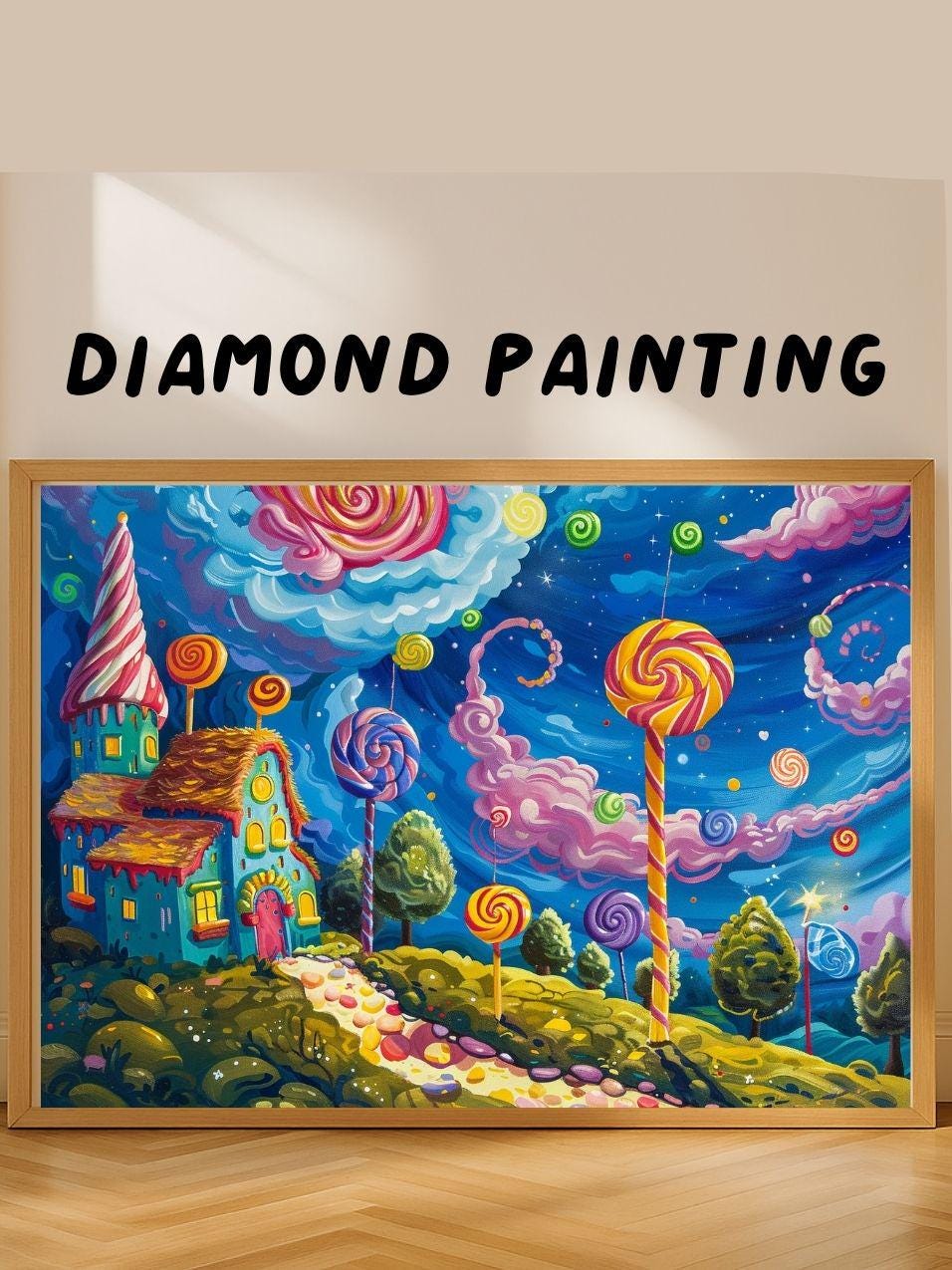 Candyland Fantasy Diamond Painting Kit, Gem Art for Adults & Kids