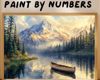 Majestic Mountain Reflection Paint by Numbers Kit, Serene Landscape Wall Decor