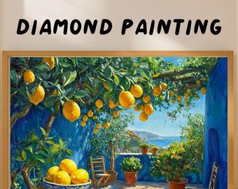 Lemon Grove Diamond Painting Kit: Mediterranean DIY Gem Art