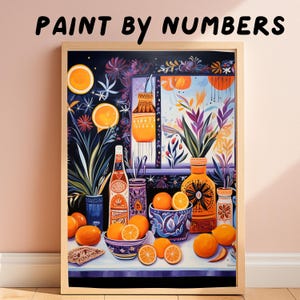 Still Life Paint by Numbers Kit: Mediterranean Oranges & Pottery DIY Acrylic Painting