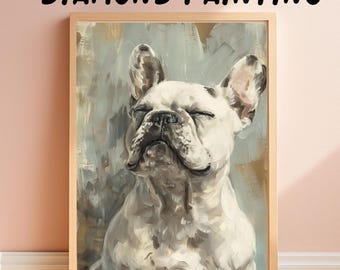 YSCOLOR Diamond Painting Kit 5D Bulldog Inglese, Full Drill Rotondo, 30x40cm, Tela E Strumenti Inclusi, Z683