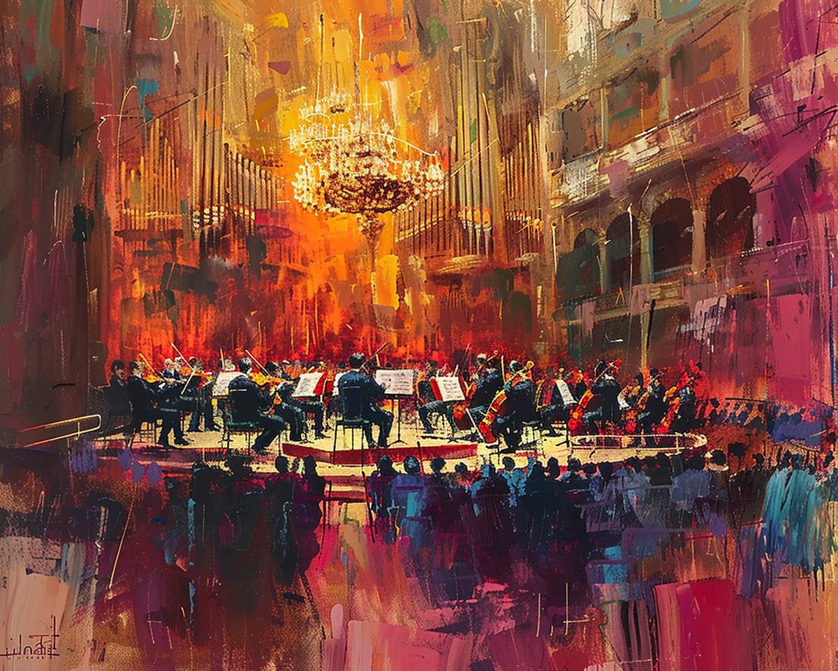 Orchestra Paint by Numbers Kit for Adults, Classical Music Concert