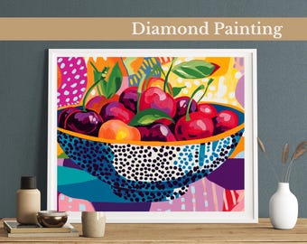 Kirsche Pop Art Diamant Malerei Kit: Volle Bohrer DIY Leinwand