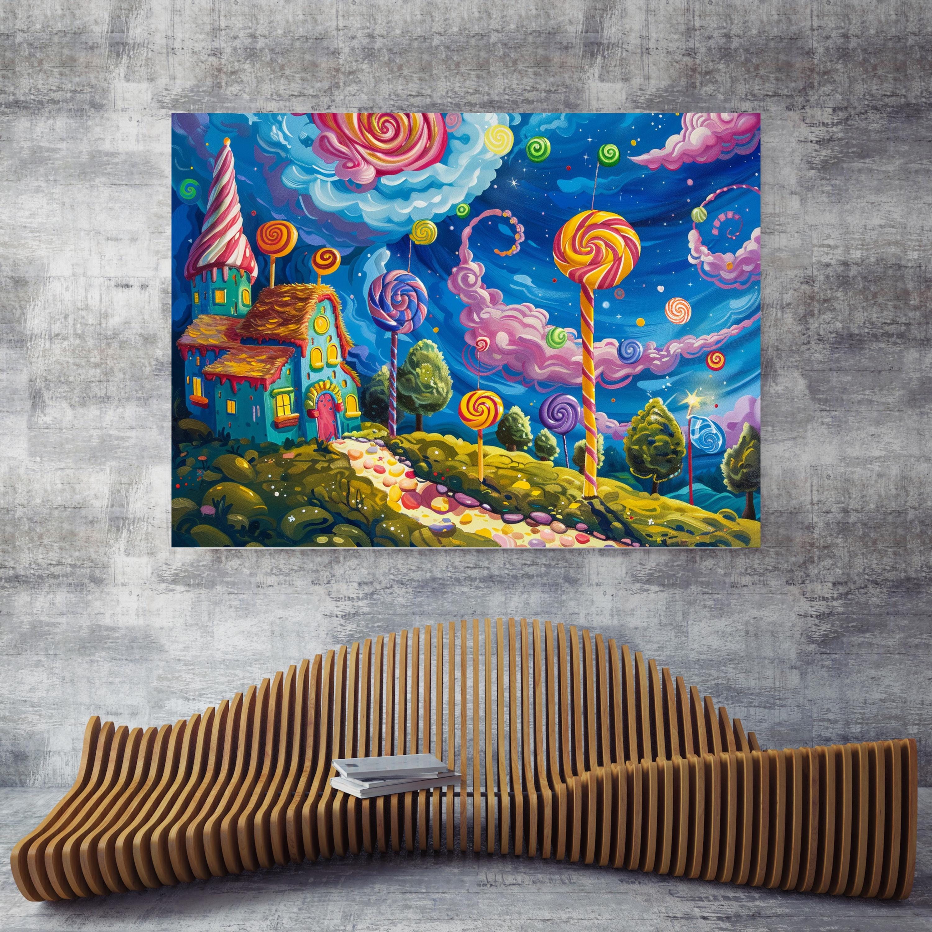 Candyland Diamond Painting Kit, Fantasy Candy Landscape With