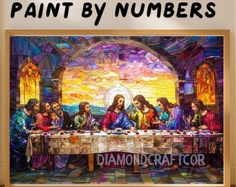 Kit de pintura por números de la Última Cena, pintura acrílica religiosa para hacer tú mismo.