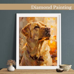 Labrador Retriever Radiance Diamond Painting Kit,Gem Art Kits For Adults And Kids, Diy Rhinestones Art Diamond Painting Art, Home Wall Decor