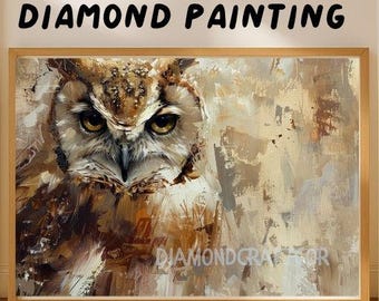 Owl Wisdom Diamond Painting Kit,Gem Art Kits For Adults And Kids, Diy Rhinestones Art Diamond Painting Art, Home Wall Decor
