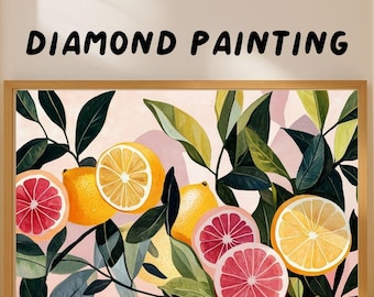 Diamond Painting: Citrus Slice Serenity, DIY Rhinestone Art, Easy DIY Art, Gem Art For Adults, Wall Decor, Perfect Gift
