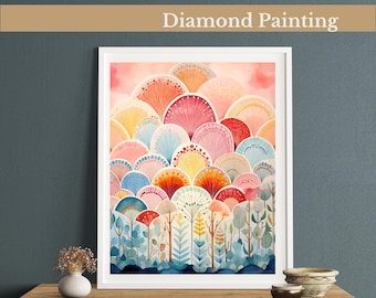 Bohemian Garden Bliss Diamond Painting Kit,Gem Art Kits For Adults And Kids, Diy Rhinestones Art Diamond Painting Art, Home Wall Decor