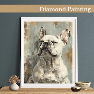 French Bulldog Bliss Diamond Painting Kit,Gem Art Kits For Adults And Kids, Diy Rhinestones Art Diamond Painting Art, Home Wall Decor