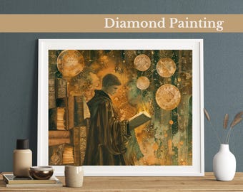 Arcane Scholar Diamond Painting Kit: Magical Realism DIY Rhinestone Art