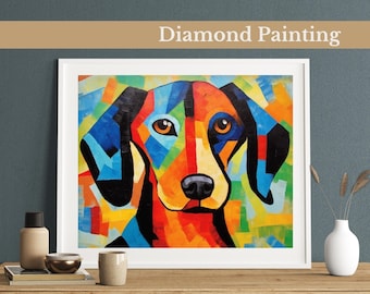 Vibrant Hound Diamond Painting Kit: Pop Art DIY Home Decor