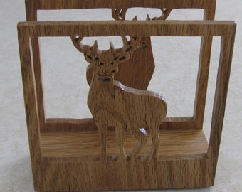 Oak Deer Napkin Holder