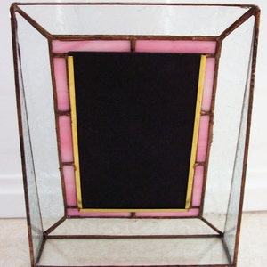 Stained Glass Portrait Picture Frame, Pink Border image 2