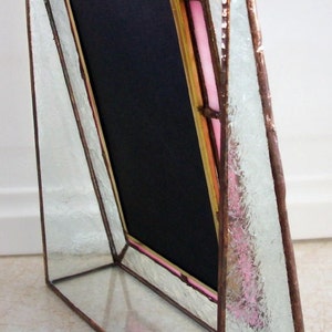 Stained Glass Portrait Picture Frame, Pink Border image 3