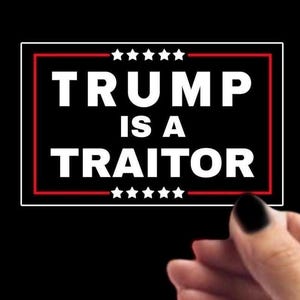 Anti Trump Sticker,  Trump is a Traitor Vinyl Sticker, Custom Waterproof 4”x2.5” Sticker