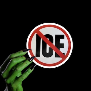 ANTI ICE Vinyl Sticker, Anti MAGA Custom Water Resistant 3.5” Thick Durable Sticker