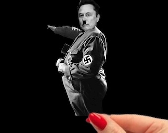 反トランプ、反イーロン・マスクのビニールステッカー：カスタム防水デカール（4インチ×2.5インチ）