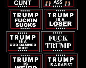 Anti Trump 8 Vinyl Sticker Bundle, Custom Waterproof 4”x2” Sticker