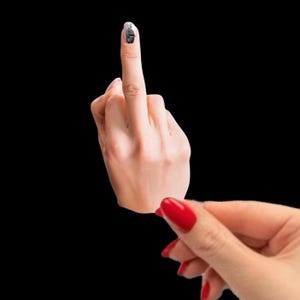 Anti Trump Middle Finger Vinyl Sticker, Custom Water Resistant 4” Sticker